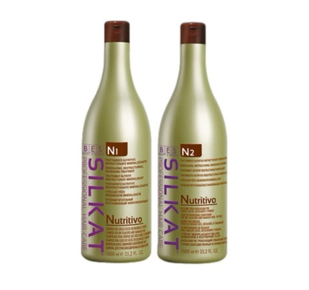 Набор для сухих и поврежденных волос Silkat Nutritivo BES (Шампунь N1, 1 л + Бальзам N 2, 1 л)