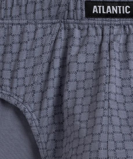 Мужские трусы (3шт) слипы классика Atlantic 3MP-168, темно-синий + голубой + серый