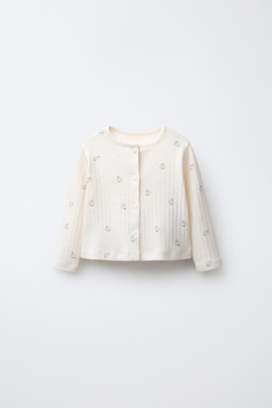 ZARA КОМПЛЕКТ ИЗ КУРТКИ, БОДИ И ЛЕГГИНСОВ С ПРИНТОМ «ГУСИ», СВЕТЛО-БЕЖЕВЫЙ