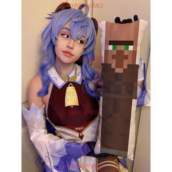 Мини дакимакура Деревенский житель Майнкрафт | Minecraft арт. M1223, 60х20 см