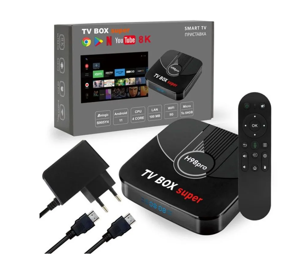 Приставка Смарт TV Box Андроид Q98 Pro TV BOX 4/64Гб (Amlogic S905Y4)