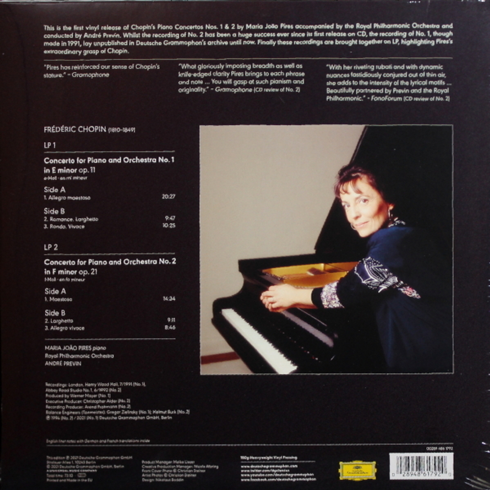Maria Joao Pires, Royal Philharmonic Orchestra, Andre Previn / Chopin: Piano Concertos Nos. 1 & 2 (2LP)