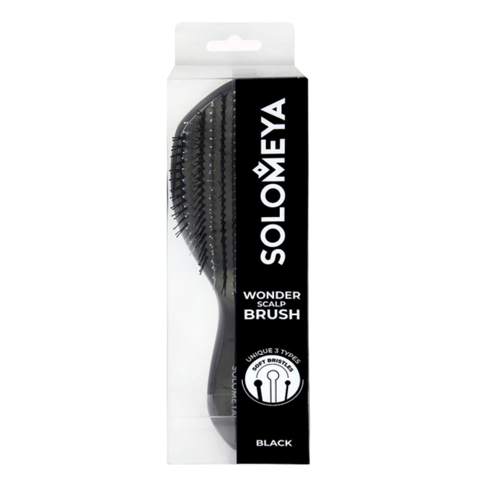 Расческа для волос многофункциональная SOLOMEYA Wonder Scalp Brush Black