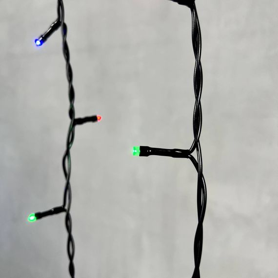 Светодиодная бахрома 3,1*0,5 м., 150 разноцветных LED ламп, 220В., черный провод ПВХ, LTC (PIL150-11-2M)