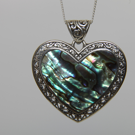 Кулон  Сердце, серебро