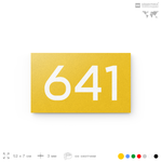 Номер на дверь 641, табличка на дверь для офиса, квартиры, кабинета, аудитории, склада, желтая 120х70 мм, Айдентика Технолоджи