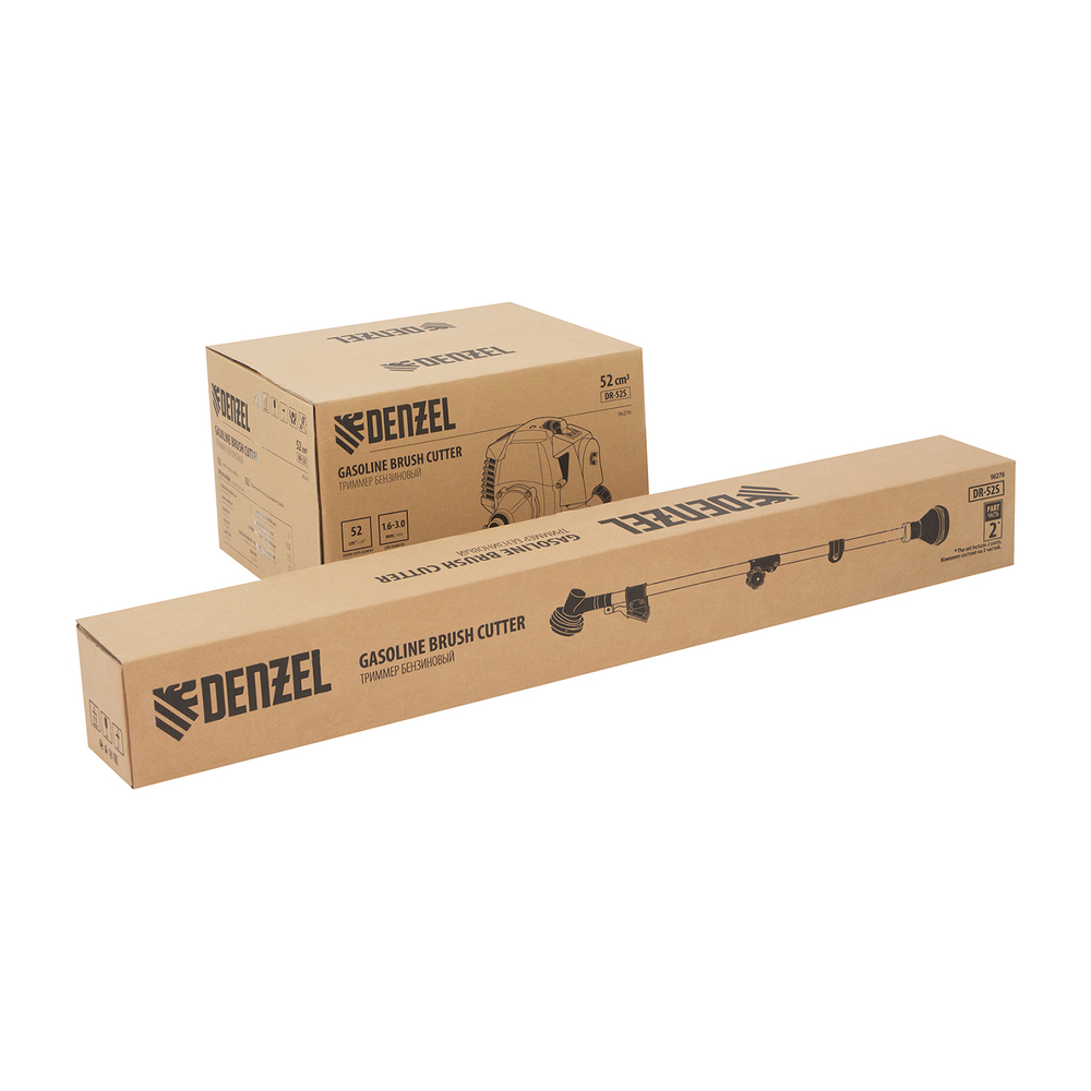Триммер бензиновый DR-52S, 52 см3, разъемная штанга, состоит из 2 частей Denzel