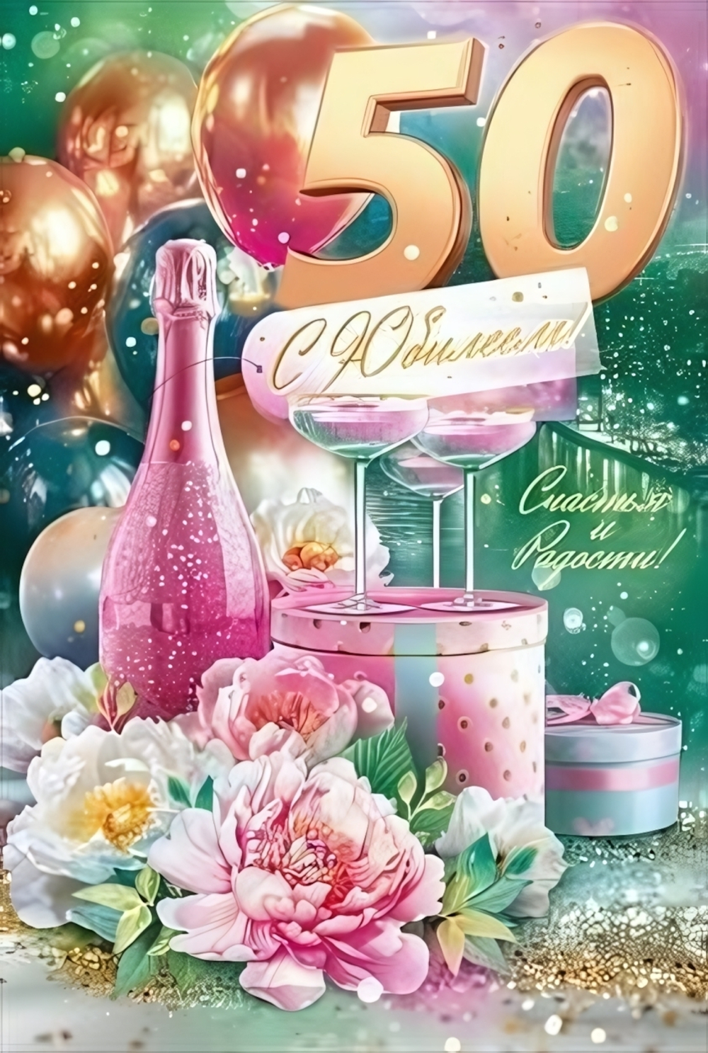 Открытка А5 "С Юбилеем!" 50 лет 90000159