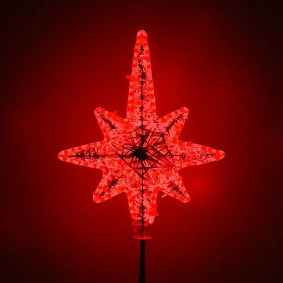 Макушка Роза Ветров из стекло-нити 100 см. для елей высотой от 6 до 12 м., красная, Green Trees (roz-sn-100red)