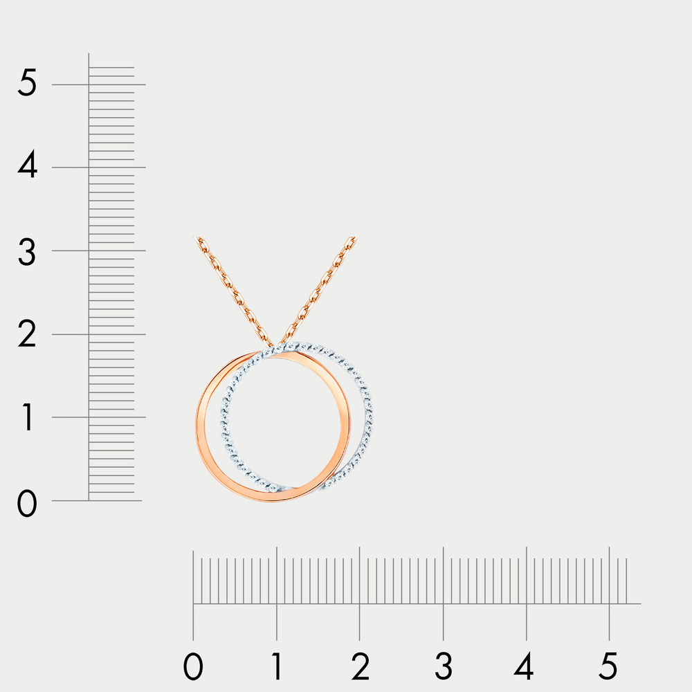 Подвеска для женщин из розового золота 585 пробы со вставкой из фианитов (арт. 100018-1102)