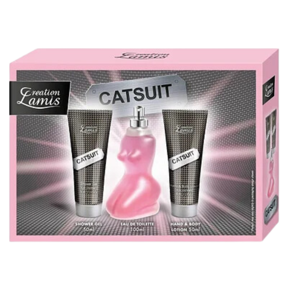 Подарочный женский набор Catsuit (парфюм, лосьон для тела и гель для душа)