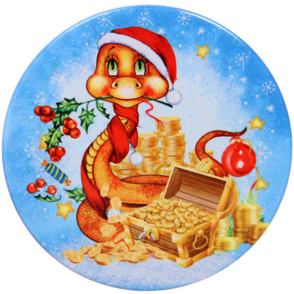 Подставка под кружку керамическая 10см «Денежная змейка Нами»