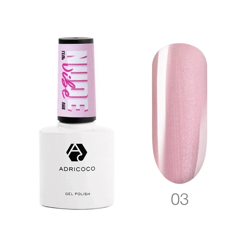 Гель-лак с блестками Adricoco, Nude Vibe №03, 8 мл