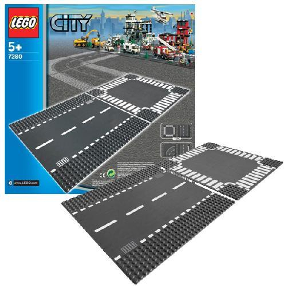 LEGO City: Дорога и перекрёсток 7280 — Straight and Crossroad Pieces — Лего Сити Город