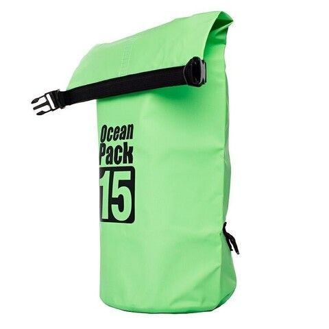Водонепроницаемая сумка-мешок Ocean Pack 15 L, цвет зеленый