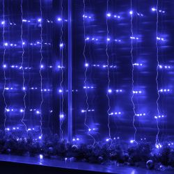 ULD-C3020-160-DTA BLUE IP20 Занавес светодиодный. 3х2м. 160 светодиодов. Синий свет. Провод прозрачный. TM Uniel
