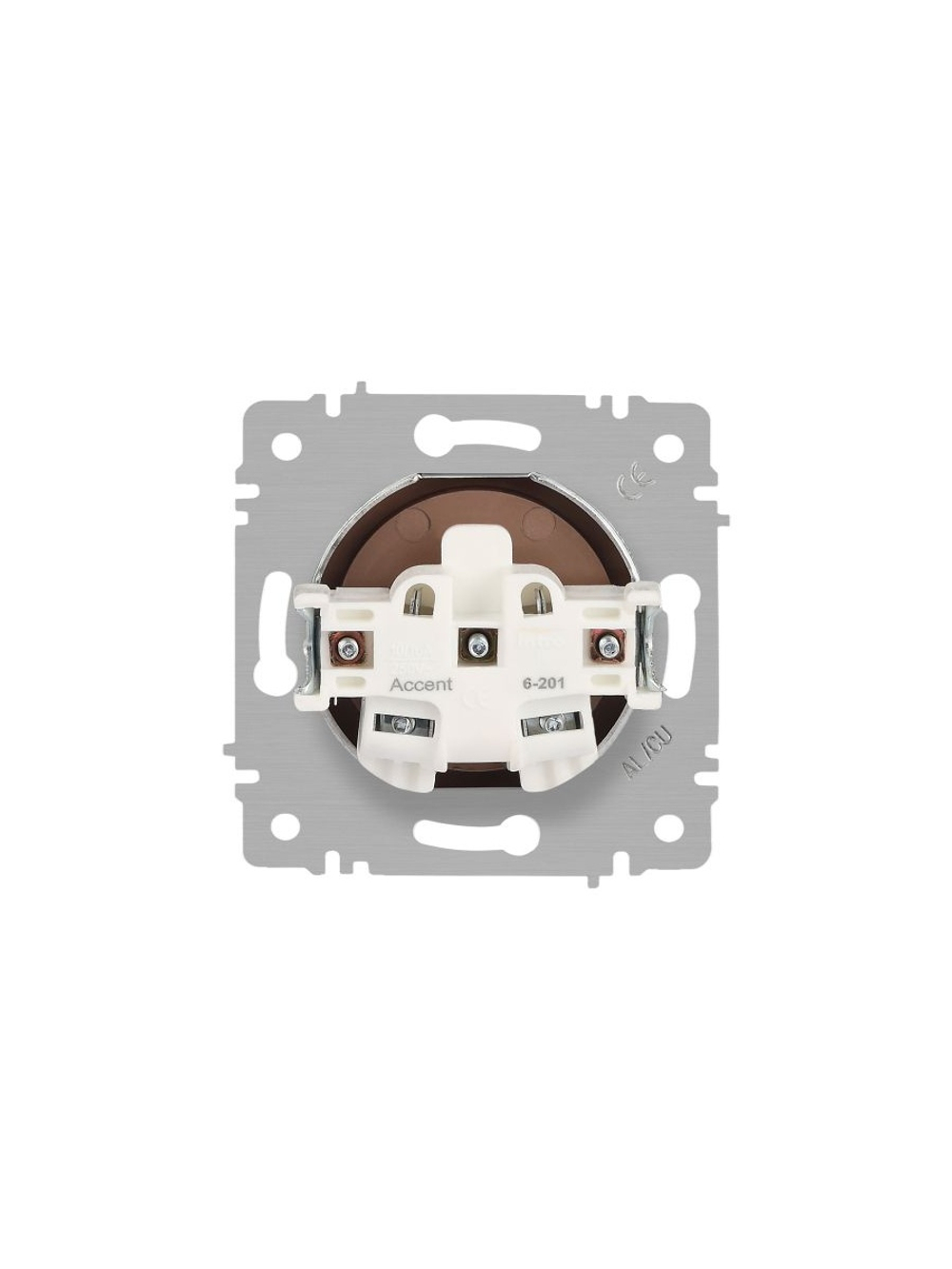 Розетка 1-м СП Accent 6-201-05 16А IP20 250В 2P антрацит Intro Б0063665