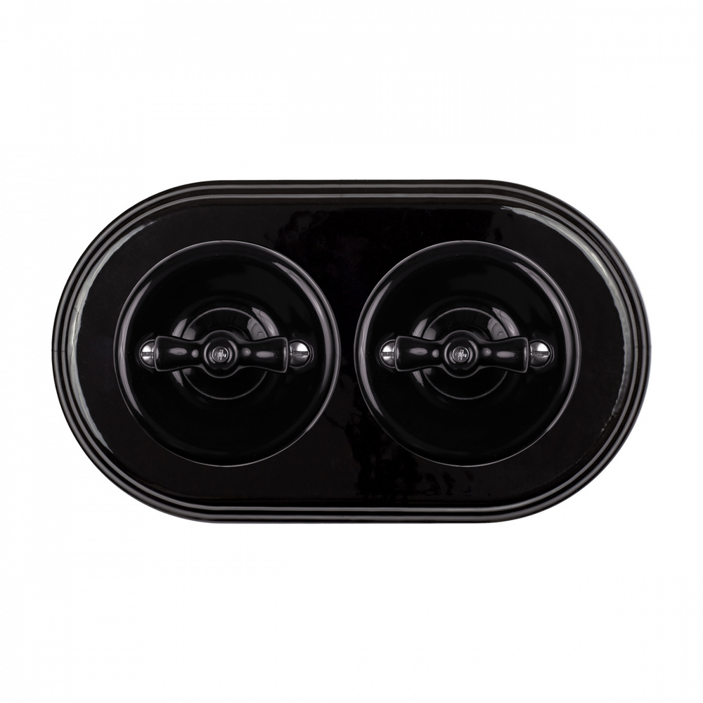 Рамка 2-х постовая, керамика, цвет черный BF2-620-03