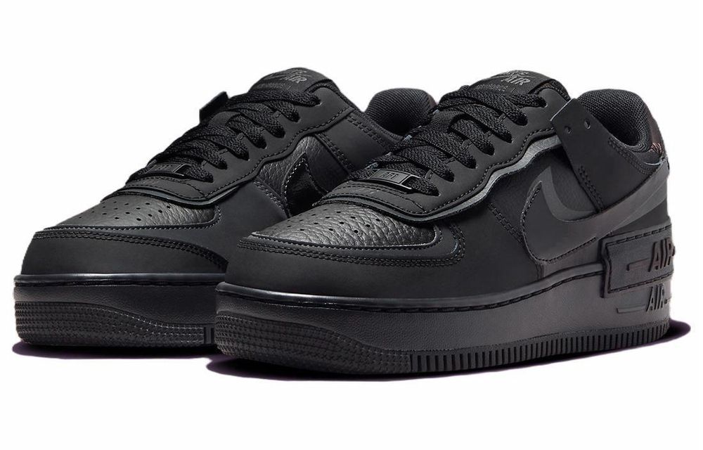 Кроссовки Nike Air Force 1 Shadow "Triple Black" (Женская размерная сетка)