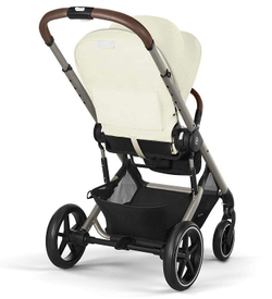 Коляска Cybex Balios S Lux TPE complete Aton B2 Steel Grey 3 в 1 Seashell Beige с дождевиками