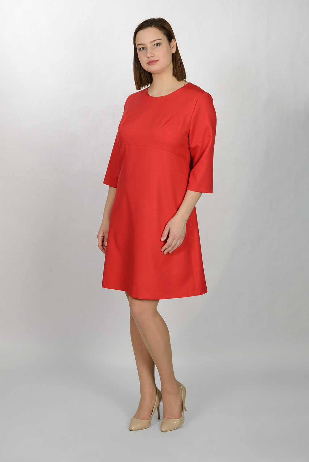 Офисное платье 1696ЮП, красный #118К051696ЮП