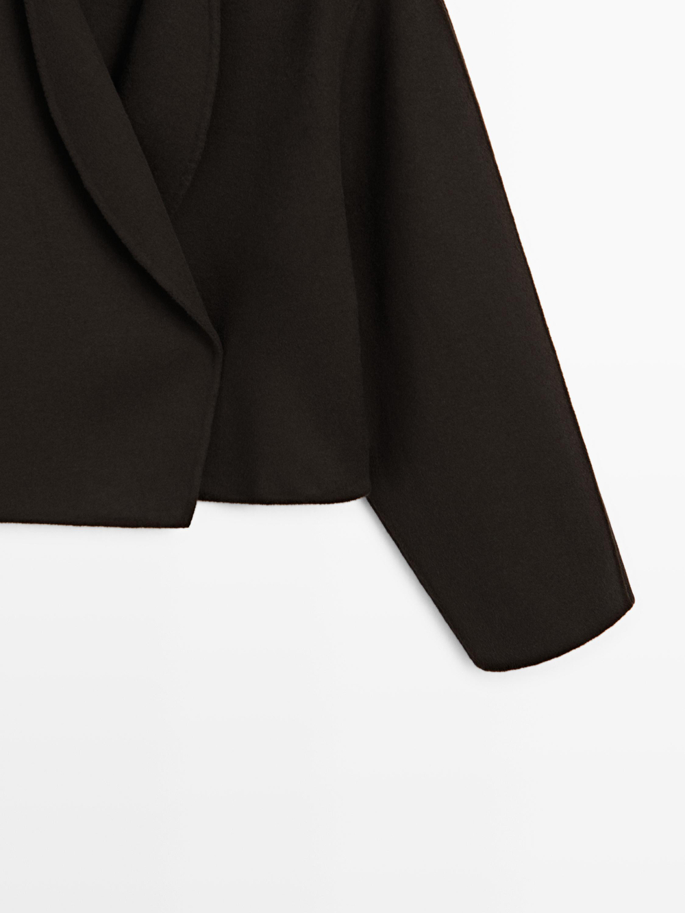 Massimo Dutti Короткое пальто с круглым вырезом, шоколадно-коричневый