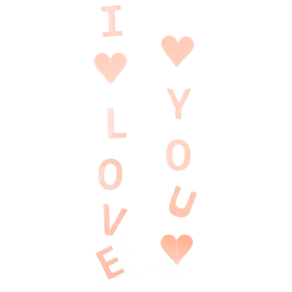 Подвеска-декор "I Love you" розовая 150 см