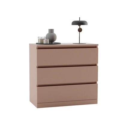 Комод 3 ящика Марм, 70х35х67 см, в скандинавском стиле, античная латунь