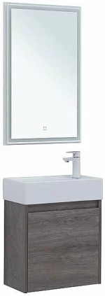 Тумба с раковиной Aquanet Nova Lite 50 с зеркалом, дуб рошелье