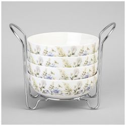 НАБОР САЛАТНИКОВ LEFARD "GRASSES" НА МЕТАЛЛ. ПОДСТАВКЕ 4 ШТ. 16*5,7 СМ 700 МЛ (КОР=6НАБ.)