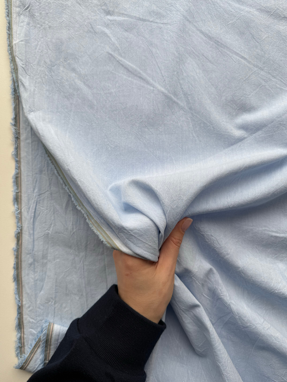 Вареный хлопок 250см. Голубой