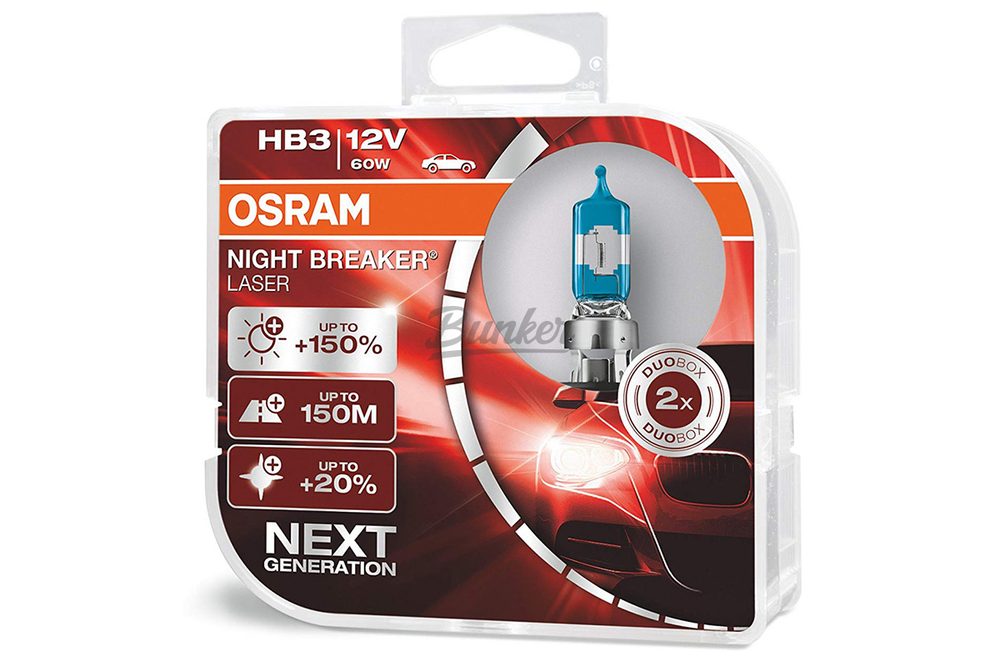 Галогеновые лампы Osram Night Breaker Laser +150% HB3,12V