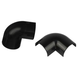 Поворот ЭРА T-90-KK-30-13-GR на 90 градусов для полукруглого кабель-канала графит 30х13мм 2шт/комплект | Кабель-канал полукруглый