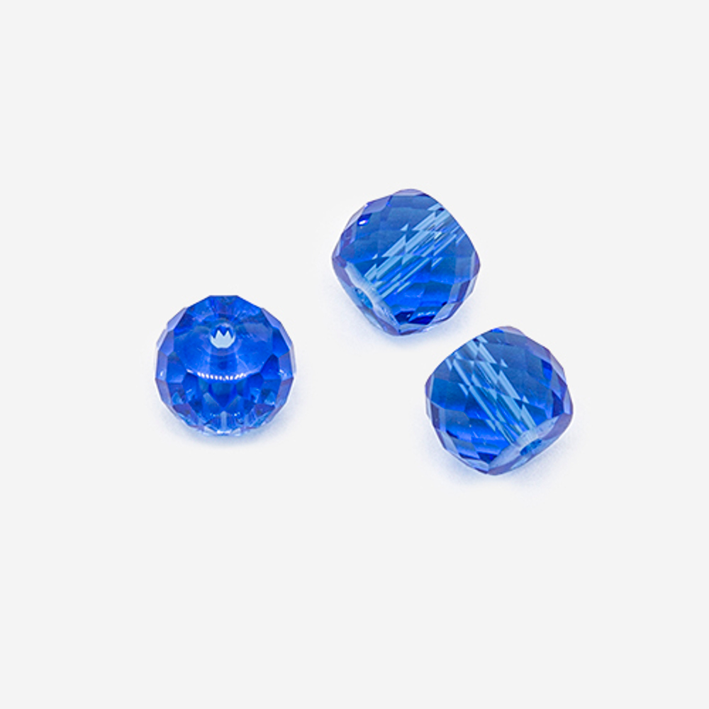 хб-6 Хрустальная бусина "Рондель" 6*8 мм, огранка, синий