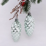 Ёлочные игрушки «Таинственное очарование» Шишки 9 см (набор 2шт), темный нефрит