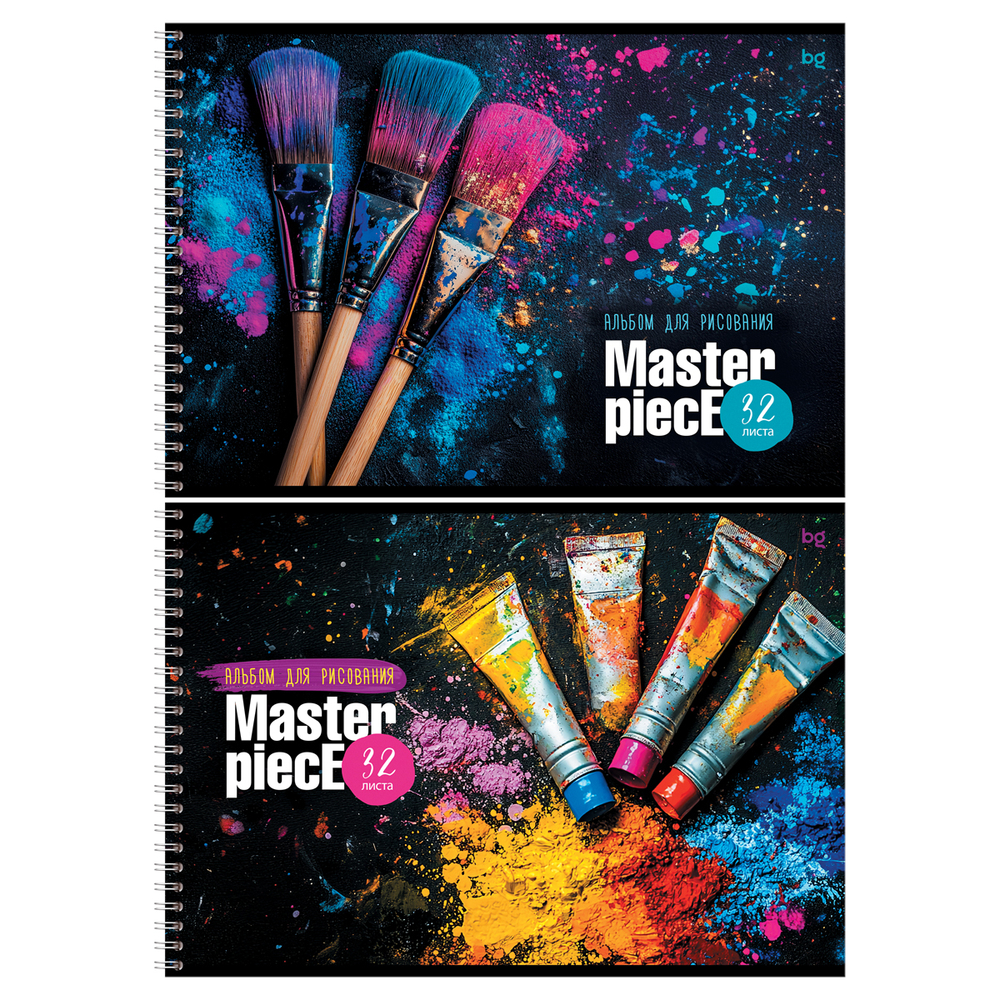 Альбом для рисования 32л., А4, на гребне BG "Шедевр" АР4гр32 08635