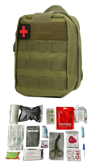 Тактическая аптечка, олива (Укомплектованная Россия)