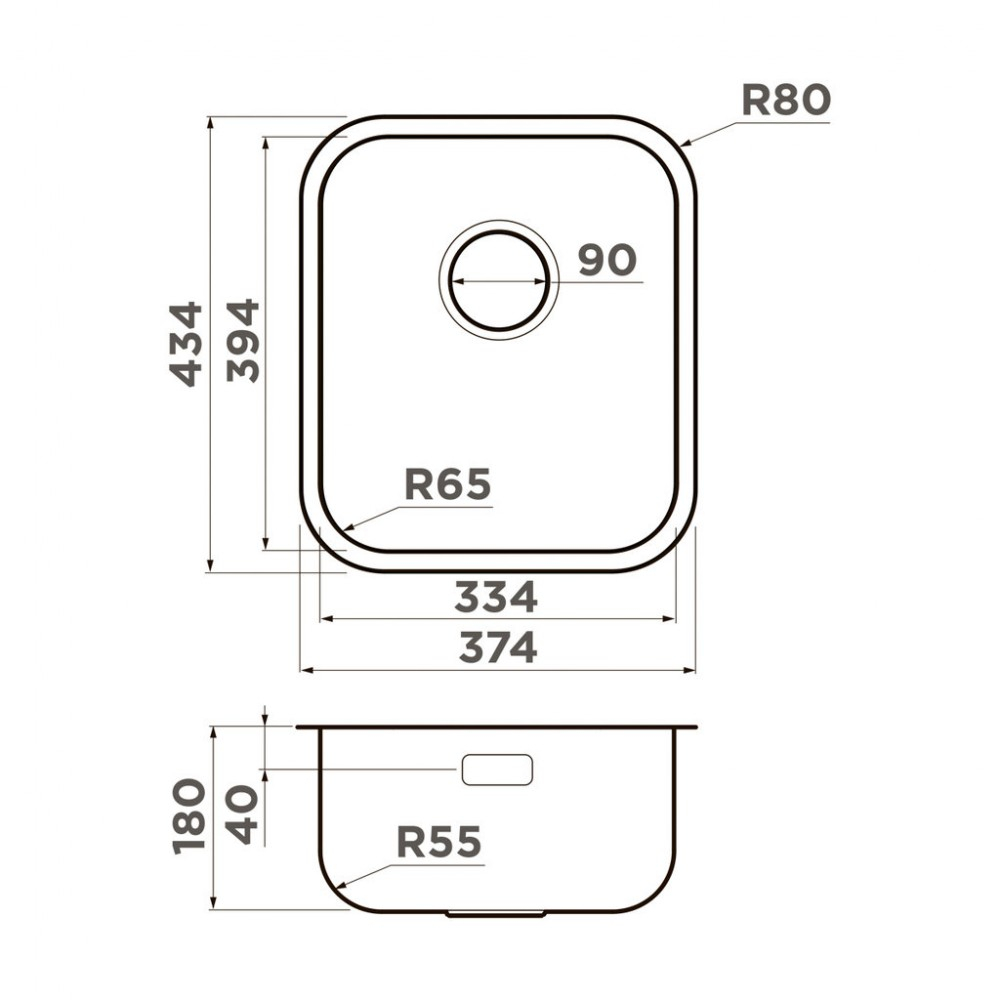 Кухонная мойка Omoikiri Omi 38-U/I-IN нерж. сталь/нержавеющая сталь