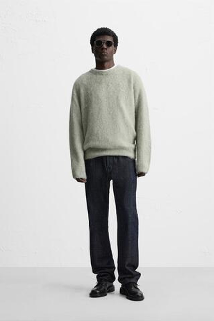 ZARA СВИТЕР ИЗ РЕЛЬЕФНОЙ ТКАНИ, БИРЮЗОВЫЙ