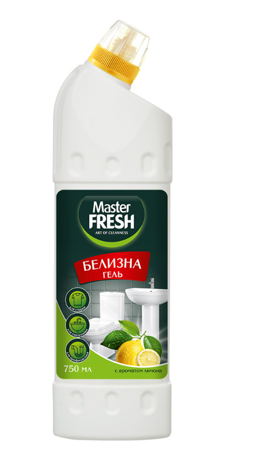 Отбеливатель Master Fresh Белизна, гель, с ароматом лимона, 750 мл