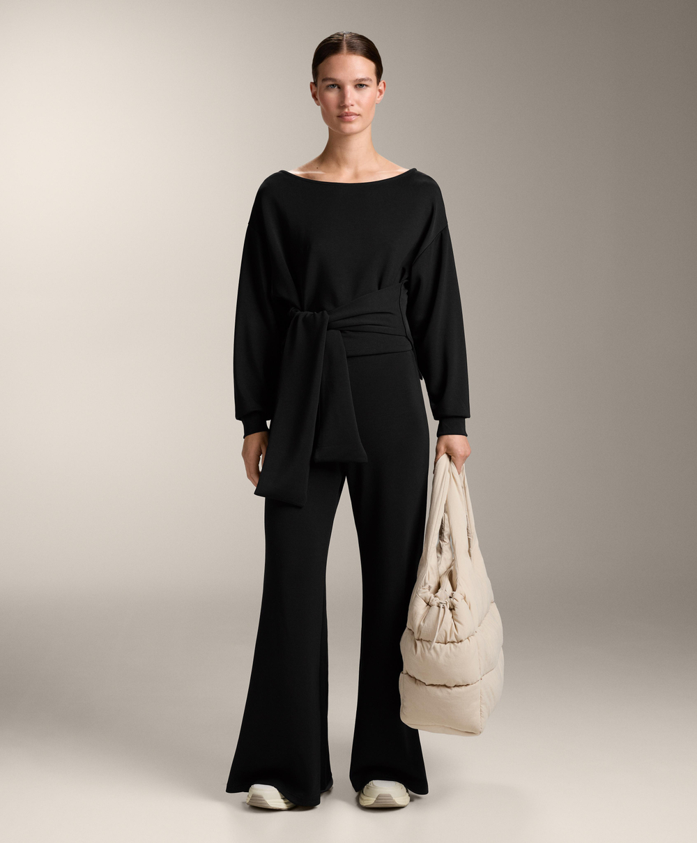 Oysho Мягкая толстовка с узлом, черный