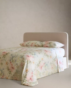 ZARA HOME ПОДОДЕЯЛЬНИК С ПРИНТОМ, ЭКРЮ