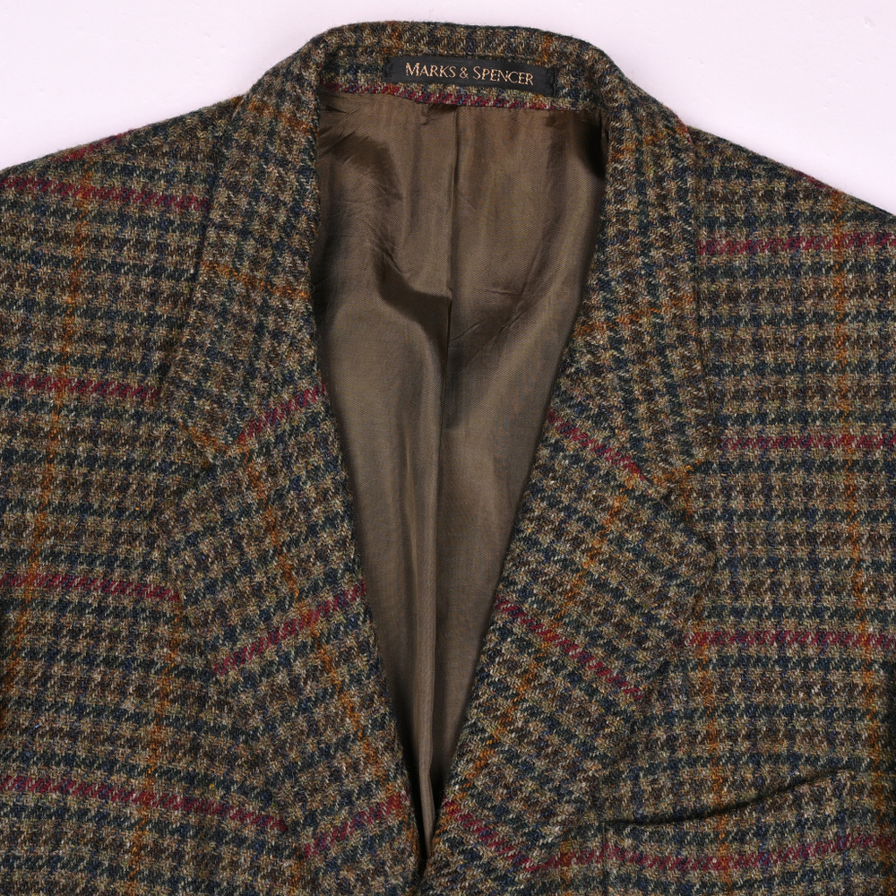 Винтажный твидовый пиджак Marks & Spencer из твида Harris Tweed, L