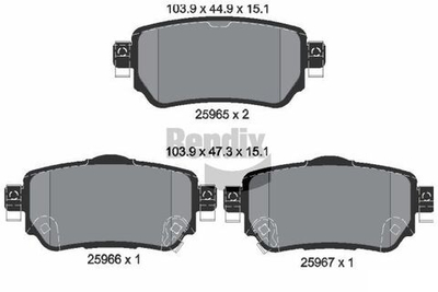 BENDIX Braking - BPD1165-BEN - Brake Pad Set, disc brake