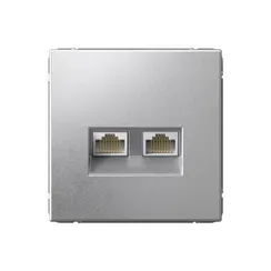 Розетка двойная компьютерная ArtGallery RJ45+RJ45 кат. 6A механизм алюм. SE GAL000388