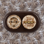 Рамка 2-х постовая, керамика, цвет коричневый BF2-620-02