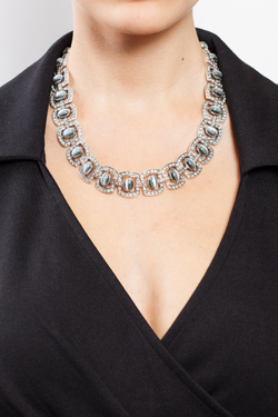 "Парадиз"  ожерелье в серебряном покрытии из коллекции "Самоцветы" от Jenavi с замком пряжка