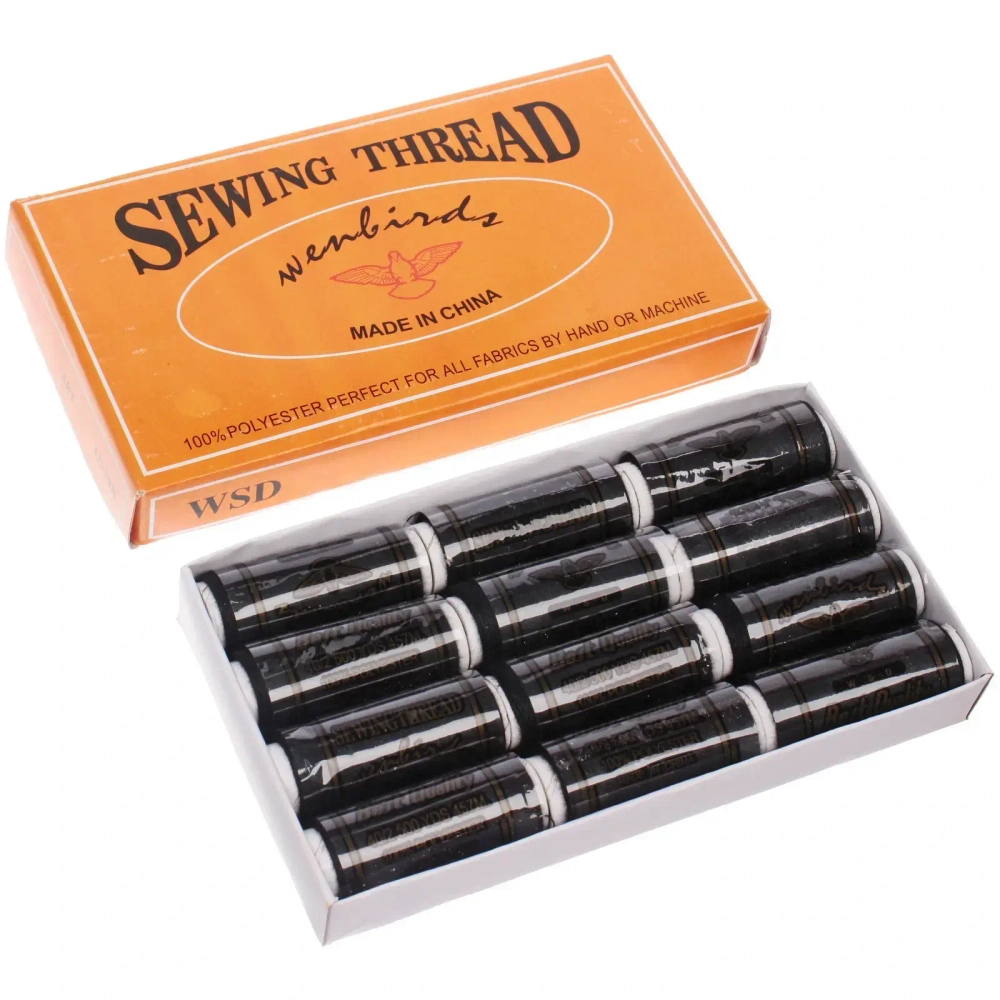 Нитки в наборе 12шт «Favorite Hous», цвет черный, намотка 200м