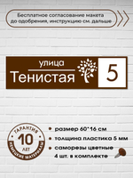Адресная табличка на дом с деревом, 60х16 см.