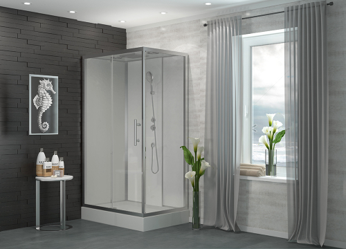 120/1 Душ.кабина 1806А-S 80*120*215 низ.под.белая задн.стенка прозр. ст.4к